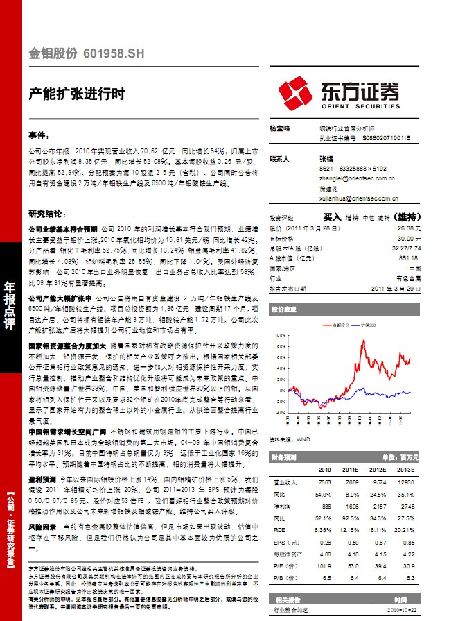 ����ɷ�(601958)�������Ž���ʱ