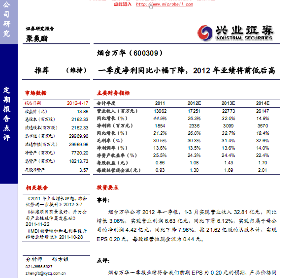 ̨-600309-һȾͬС½,2012ҵǰͺ